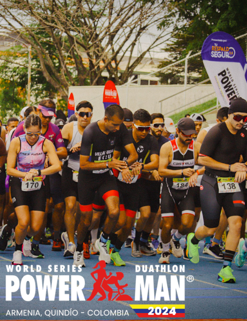 Atletas en competencia PowerMan Colombia